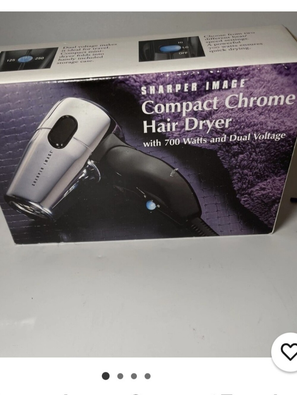 Sharper Image Portable Black Travel Hair Dryer
